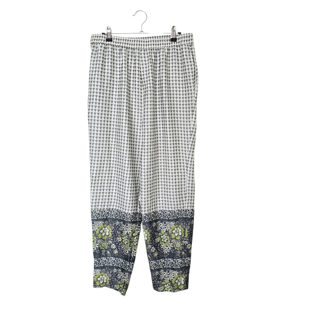 Anthropologie Tiny Tapered Pants Women Medium Green Mixed Floral‎